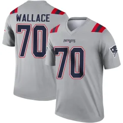 Men's Caedan Wallace New England Patriots No.70 Legend Inverted Jersey - Gray