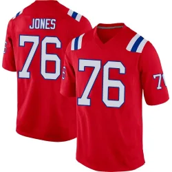 Men's Caleb Jones New England Patriots No.76 Game Alternate Jersey - Red