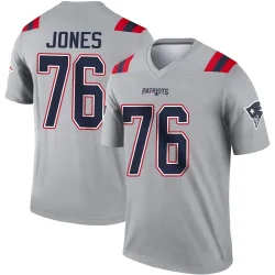 Men's Caleb Jones New England Patriots No.76 Legend Inverted Jersey - Gray