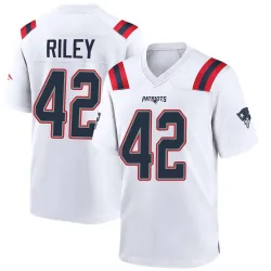 Men's Cam Riley New England Patriots No.42 Game Jersey - White