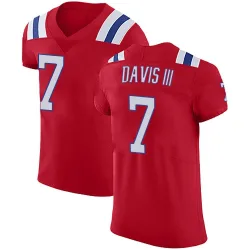 Men's Carlton Davis III New England Patriots No.7 Elite Vapor Untouchable Alternate Jersey - Red