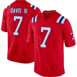 Men's Carlton Davis III New England Patriots No.7 Game Alternate Jersey - Red