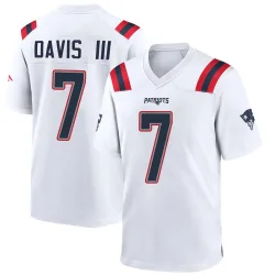 Men's Carlton Davis III New England Patriots No.7 Game Jersey - White