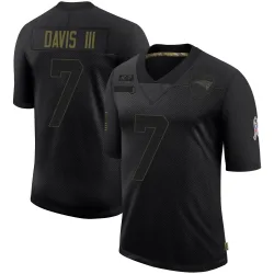 Men's Carlton Davis III New England Patriots No.7 Limited 2020 Salute To Service Jersey - Black