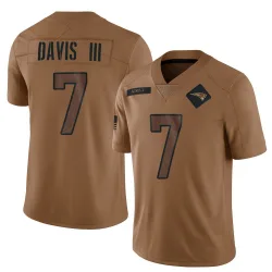 Men's Carlton Davis III New England Patriots No.7 Limited 2023 Salute To Service Jersey - Brown