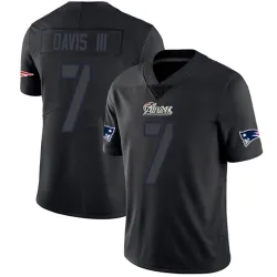 Men's Carlton Davis III New England Patriots No.7 Limited Jersey - Black Impact