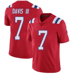 Men's Carlton Davis III New England Patriots No.7 Limited Vapor Untouchable Alternate Jersey - Red