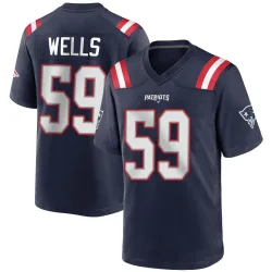 Men's Carson Wells New England Patriots No.59 Game Team Color Jersey - Navy Blue