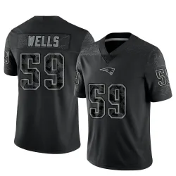 Men's Carson Wells New England Patriots No.59 Limited Reflective Jersey - Black