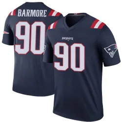 Men's Christian Barmore New England Patriots No.90 Legend Color Rush Jersey - Navy