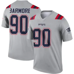 Men's Christian Barmore New England Patriots No.90 Legend Inverted Jersey - Gray