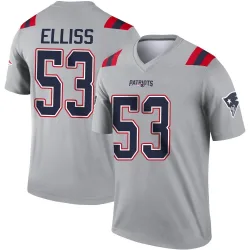 Men's Christian Elliss New England Patriots No.53 Legend Inverted Jersey - Gray
