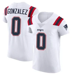 Men's Christian Gonzalez New England Patriots No.0 Elite Vapor Untouchable Jersey - White