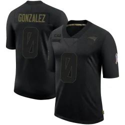 Men's Christian Gonzalez New England Patriots No.0 Limited 2020 Salute To Service Jersey - Black