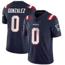 Men's Christian Gonzalez New England Patriots No.0 Limited Team Color Vapor Untouchable Jersey - Navy