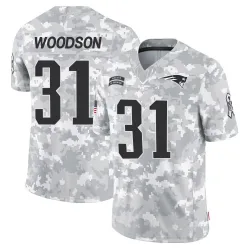 Men's Craig Woodson New England Patriots No.31 Limited 2024 Salute to Service Jersey - Arctic Camo