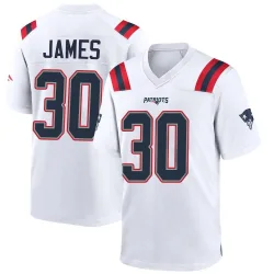 Men's DJ James New England Patriots No.30 Game Jersey - White