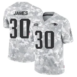 Men's DJ James New England Patriots No.30 Limited 2024 Salute to Service Jersey - Arctic Camo