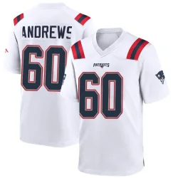 Men's David Andrews New England Patriots No.60 Game Jersey - White