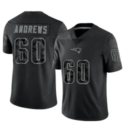 Men's David Andrews New England Patriots No.60 Limited Reflective Jersey - Black