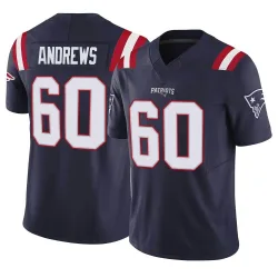 Men's David Andrews New England Patriots No.60 Limited Vapor F.U.S.E. Jersey - Navy
