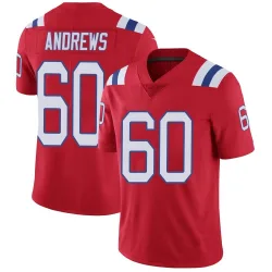 Men's David Andrews New England Patriots No.60 Limited Vapor Untouchable Alternate Jersey - Red