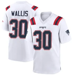 Men's David Wallis New England Patriots No.30 Game Jersey - White