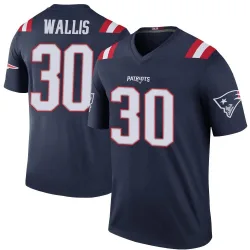 Men's David Wallis New England Patriots No.30 Legend Color Rush Jersey - Navy