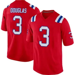 Men's DeMario Douglas New England Patriots No.3 Game Alternate Jersey - Red