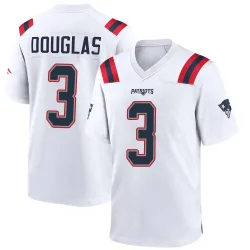 Men's DeMario Douglas New England Patriots No.3 Game Jersey - White