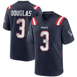 Men's DeMario Douglas New England Patriots No.3 Game Team Color Jersey - Navy Blue