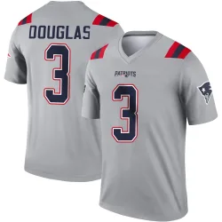 Men's DeMario Douglas New England Patriots No.3 Legend Inverted Jersey - Gray