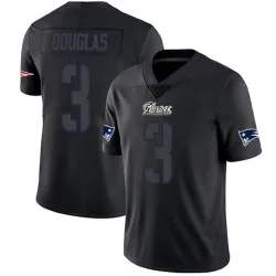 Men's DeMario Douglas New England Patriots No.3 Limited Jersey - Black Impact