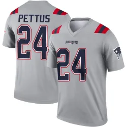 Men's Dell Pettus New England Patriots No.24 Legend Inverted Jersey - Gray