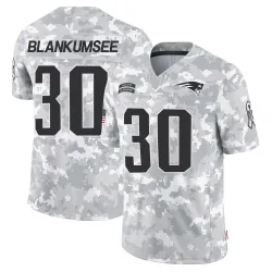Men's Demeer Blankumsee New England Patriots No.30 Limited 2024 Salute to Service Jersey - Arctic Camo