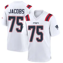 Men's Demontrey Jacobs New England Patriots No.75 Game Jersey - White