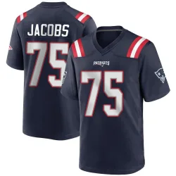 Men's Demontrey Jacobs New England Patriots No.75 Game Team Color Jersey - Navy Blue