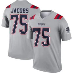 Men's Demontrey Jacobs New England Patriots No.75 Legend Inverted Jersey - Gray