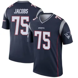 Men's Demontrey Jacobs New England Patriots No.75 Legend Jersey - Navy