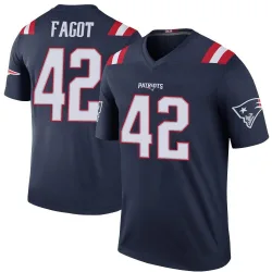 Men's Diego Fagot New England Patriots No.42 Legend Color Rush Jersey - Navy