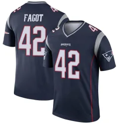 Men's Diego Fagot New England Patriots No.42 Legend Jersey - Navy
