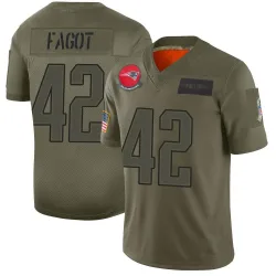 Men's Diego Fagot New England Patriots No.42 Limited 2019 Salute to Service Jersey - Camo