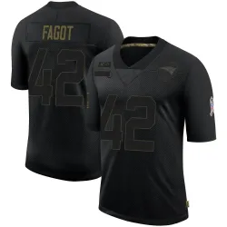 Men's Diego Fagot New England Patriots No.42 Limited 2020 Salute To Service Jersey - Black