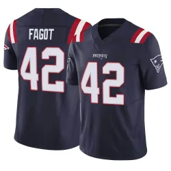 Men's Diego Fagot New England Patriots No.42 Limited Vapor F.U.S.E. Jersey - Navy