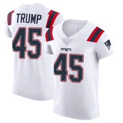 Men's Donald Trump New England Patriots No.45 Elite Vapor Untouchable Jersey - White