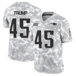 Men's Donald Trump New England Patriots No.45 Limited 2024 Salute to Service Jersey - Arctic Camo