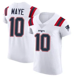 Men's Drake Maye New England Patriots No.10 Elite Vapor Untouchable Jersey - White