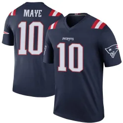 Men's Drake Maye New England Patriots No.10 Legend Color Rush Jersey - Navy
