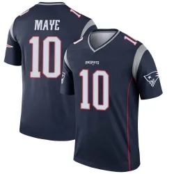 Men's Drake Maye New England Patriots No.10 Legend Jersey - Navy