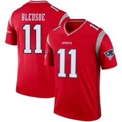Men's Drew Bledsoe New England Patriots No.11 Legend Inverted Jersey - Red